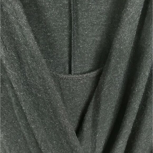 Loft Womens Faux Wrap Dress, Dark Gray Charcoal Sleeveless Knit Pullover - Picture 5 of 10